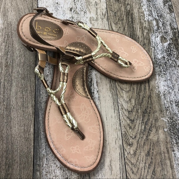 Born Shoes - BOC by Born Metallic Thong Sandal Size 8